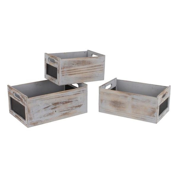 Wald Imports Wald Imports 7016 Distressed Boxes with Chalkboards - Set of 3 7016
